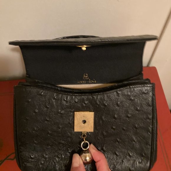 Bienen Davis Vintage black handle ostrich leather bag - Picture 4 of 8